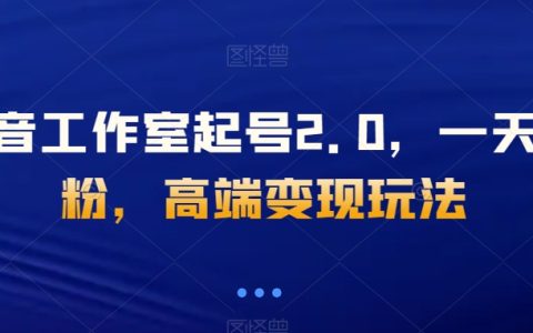 抖音工作室起号2.0揭秘,一天千粉高端变现策略,快速赚取收益的设备要求