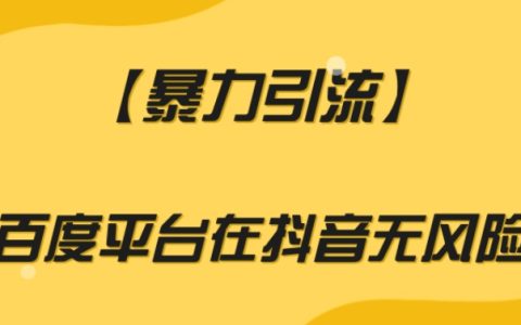 利用百度平台进行暴力引流,轻松在抖音实现无风险的引流策略