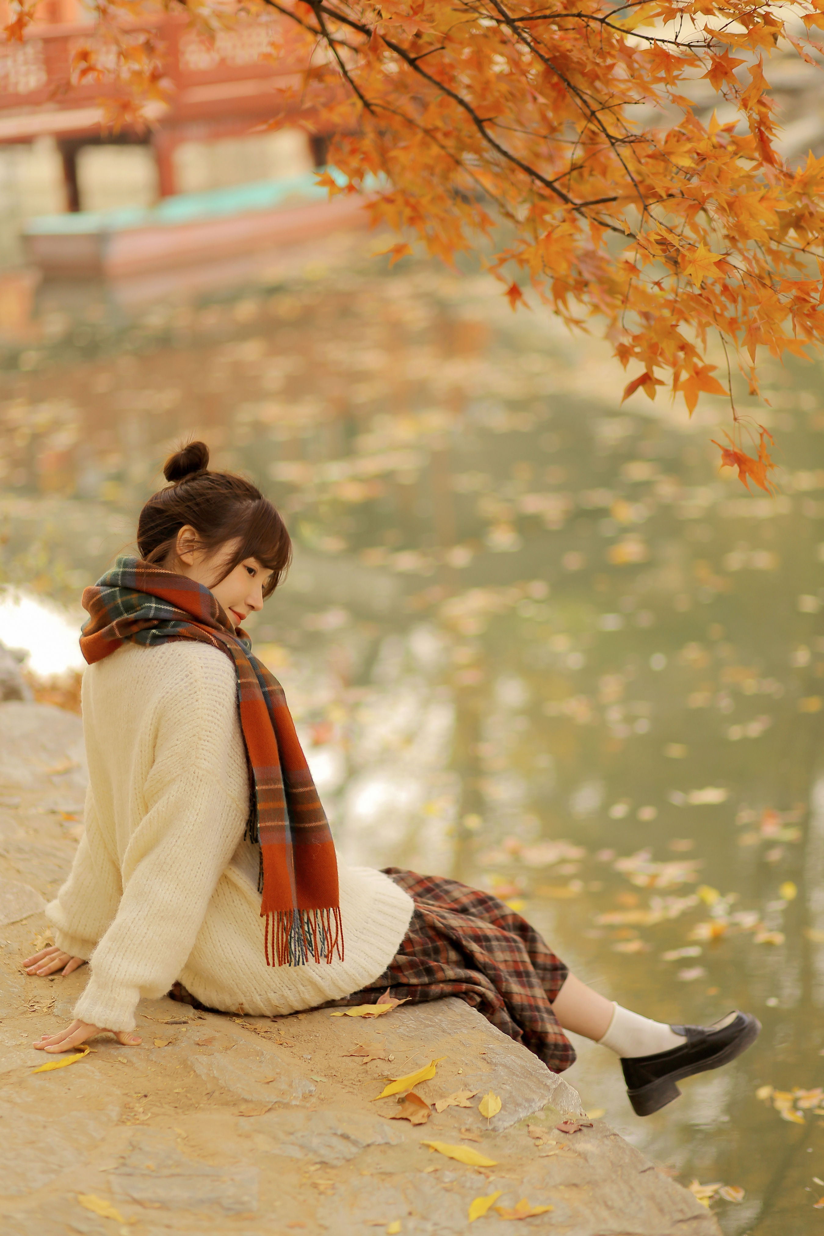 颐和园的秋 枫叶 秋天 女生 治愈系 美好 情绪 文艺 优美 高雅