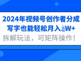视频号分成计划怎么玩，全新玩法教你日赚300+