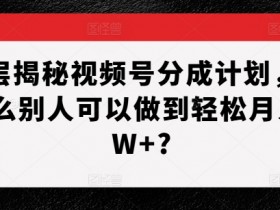 视频号分成计划收益如何计算，用真实数据解读分成收益