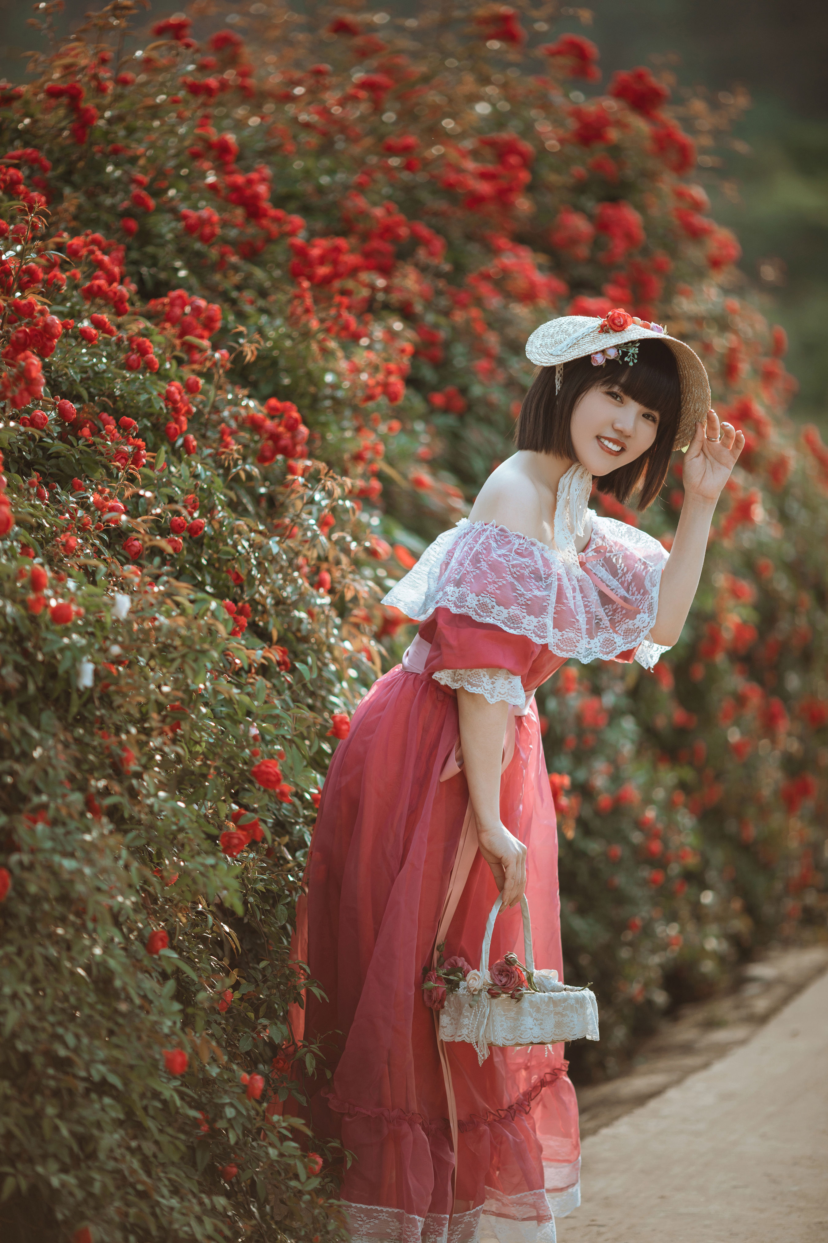 玫瑰庄园 小姐姐 模特 欧洲写真艺术 花