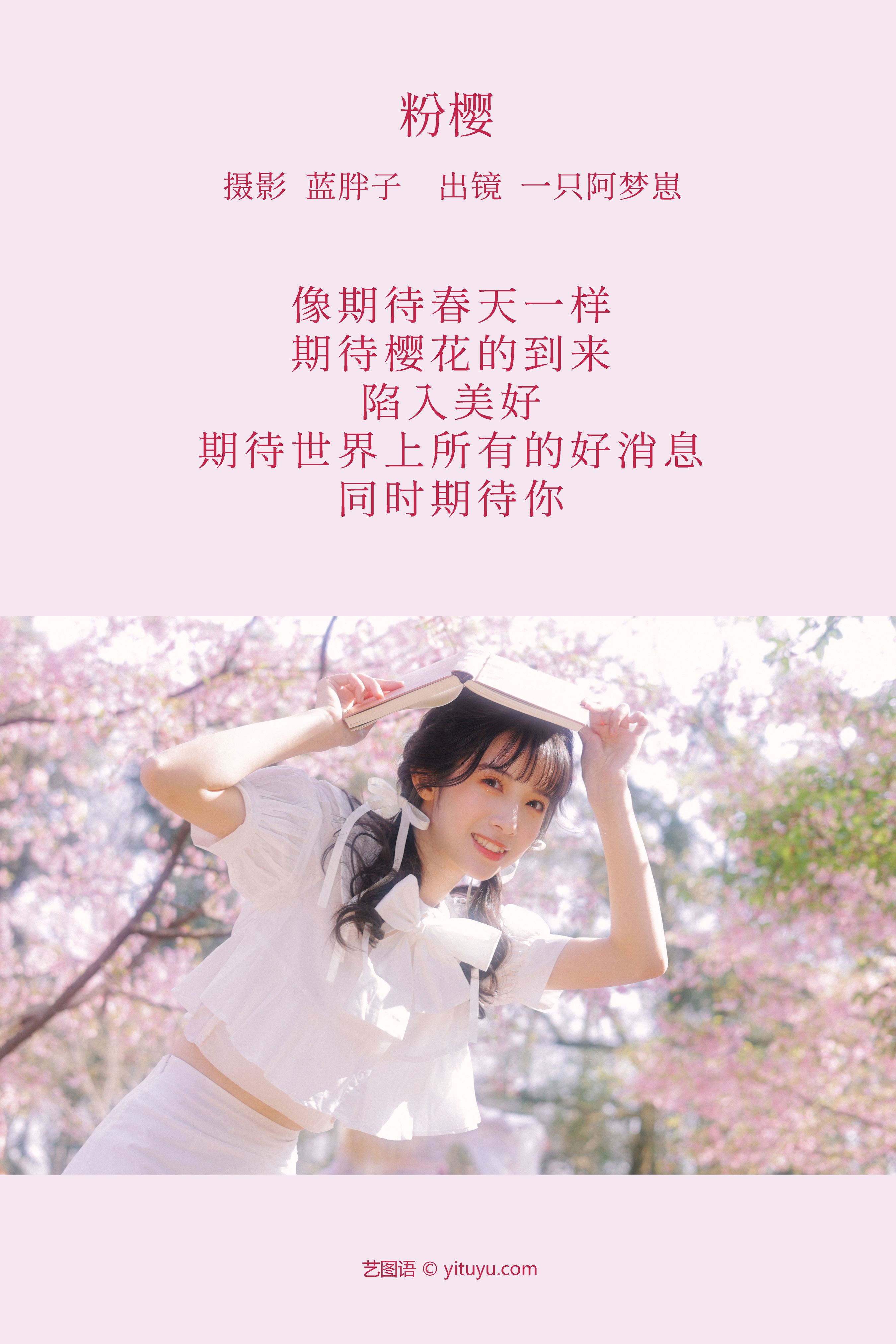粉樱 樱花 模特 妹子 美图 清纯 小清新
