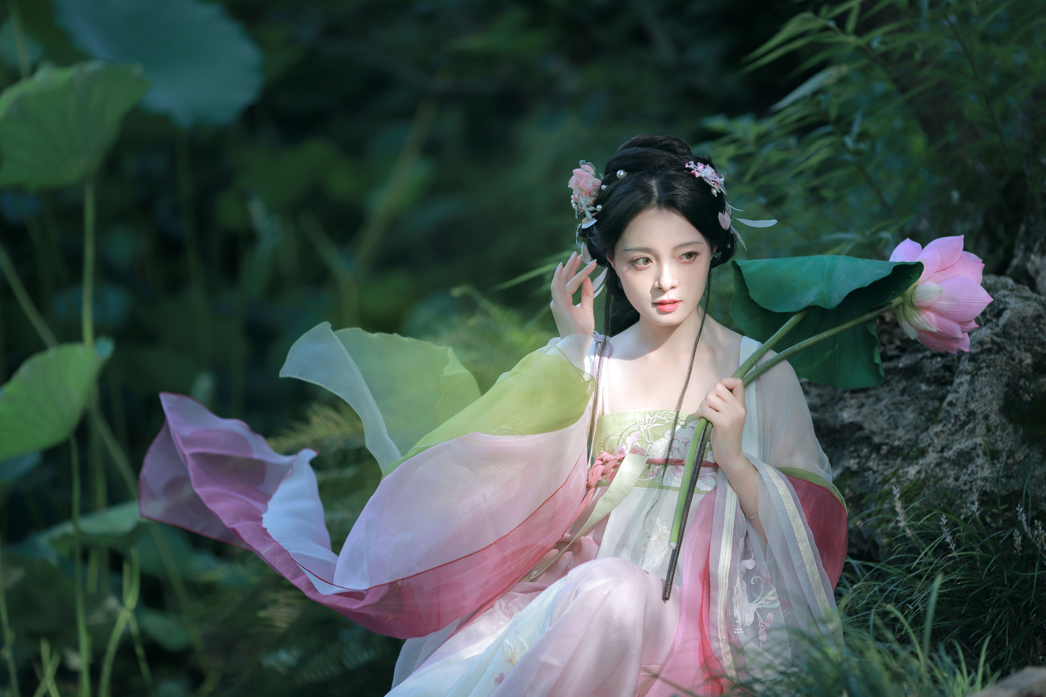 汉服荷花写真 