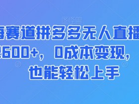 拼多多无人直播零门槛起号攻略，快速搭建24小时自动直播