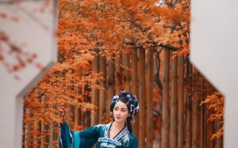 泊秋日古风 禅意 意境 摄影 人像 枫叶 枫树 美人 绝色 唯美 秋天 – YiTuYu艺图语