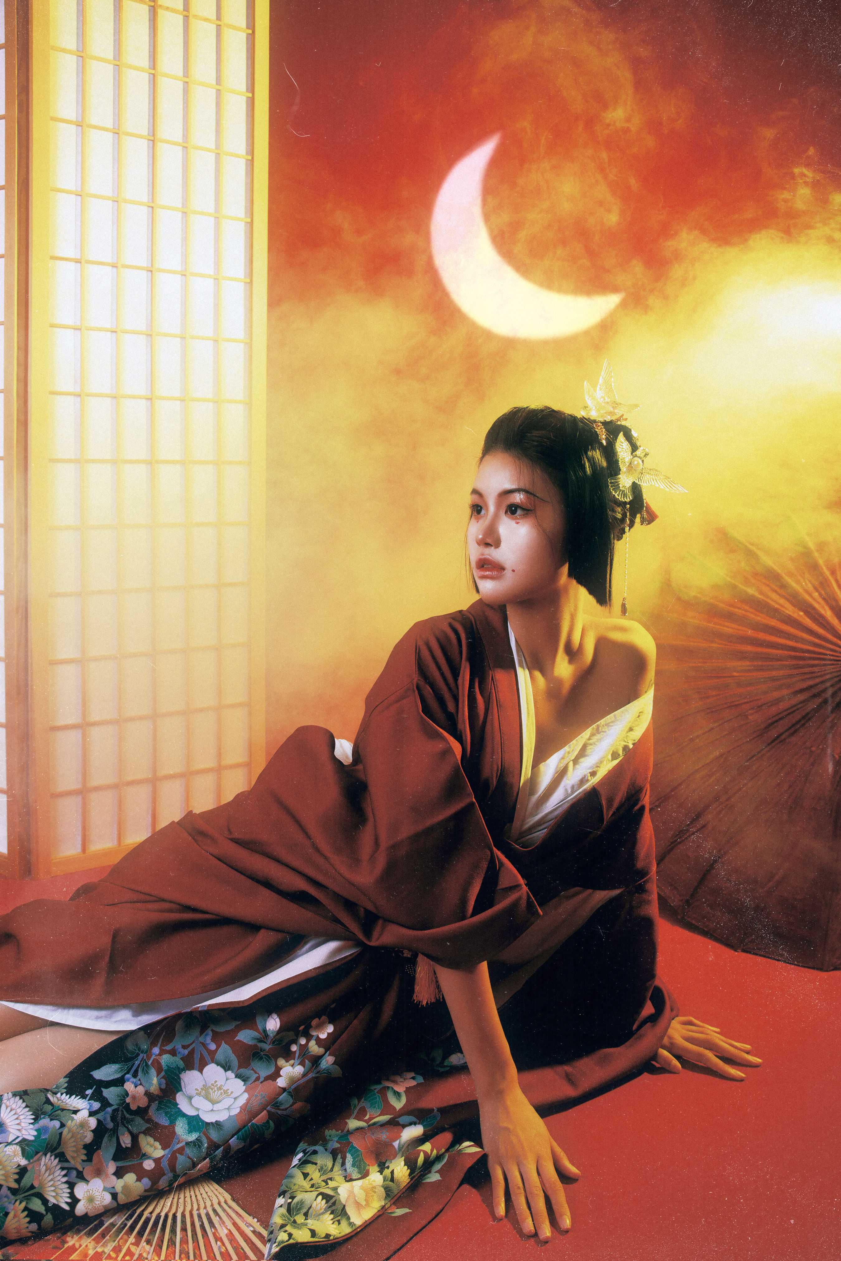 逐月流光 艺术 复古 日式和风 少女 人像