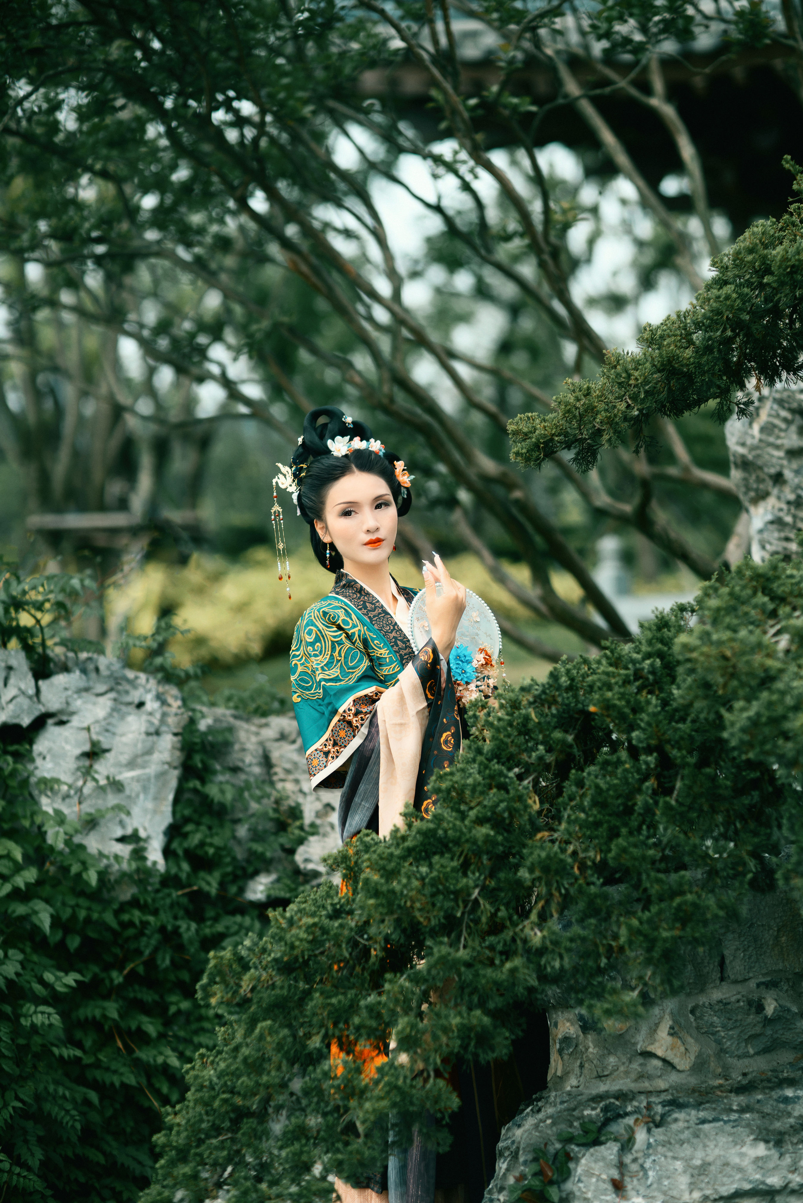 行香子 中国风 摄影 人像 艺术 绝色 绿色 唯美 美图 古典