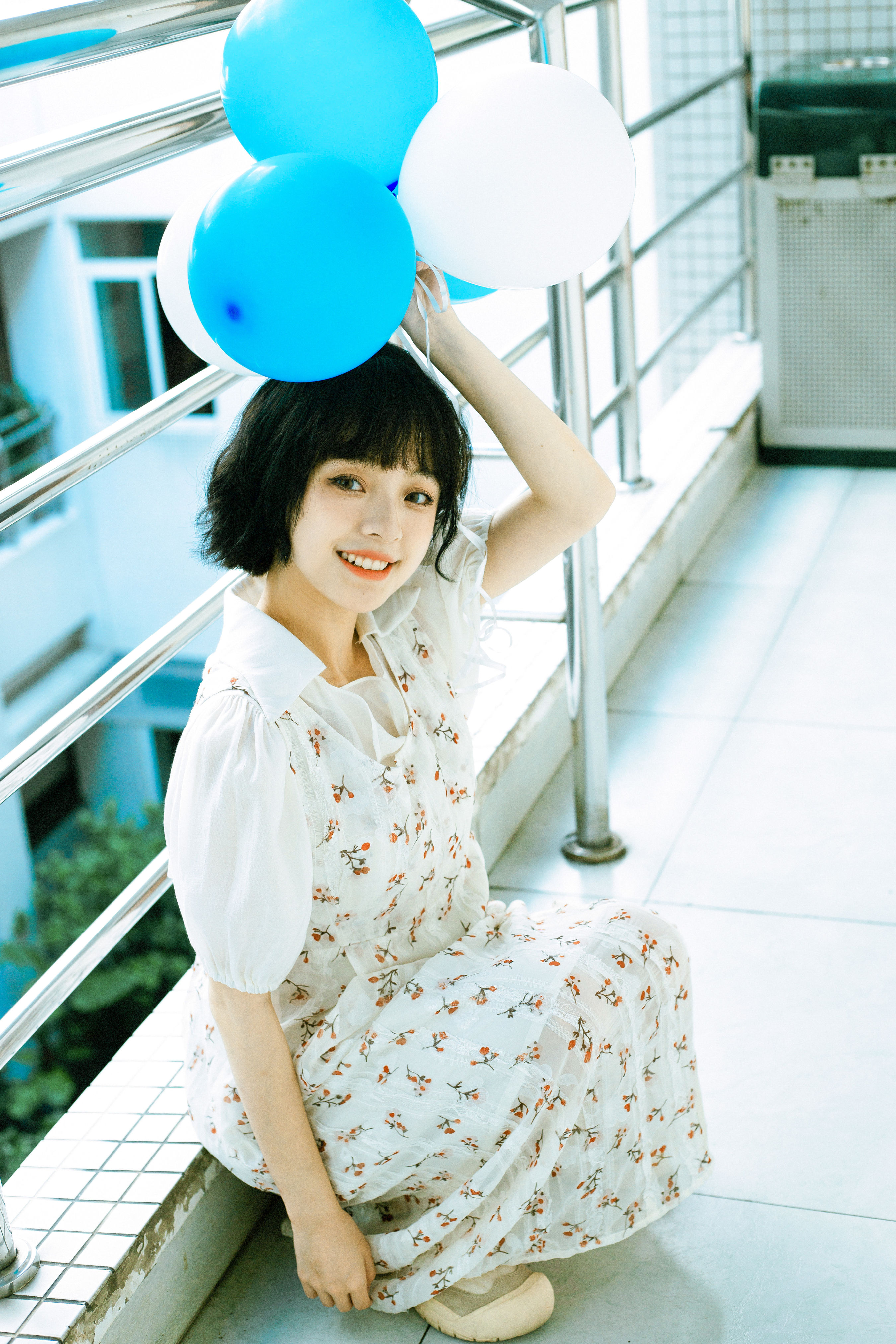 五月的风 短发女生 清纯 少女 甜美 青春