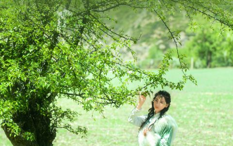 人间四月天小清新 绿色 森系 树林 小姐姐 民族风 – YiTuYu艺图语