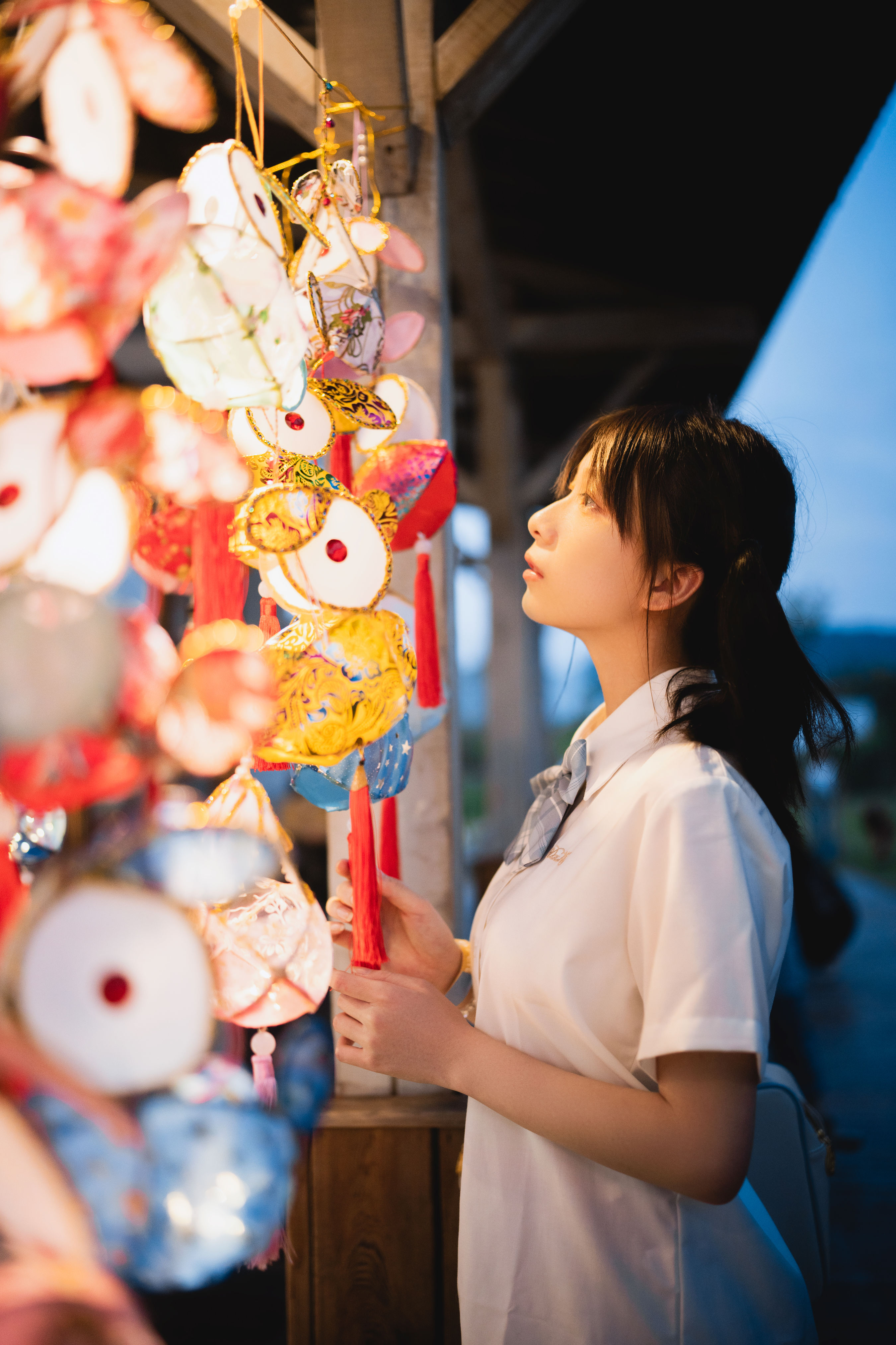 中秋集会 唯美 美好 光影 夜景人像 写真集 少女