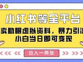 短剧推广赚钱的底层逻辑，小红书蓝海项目的操作秘籍